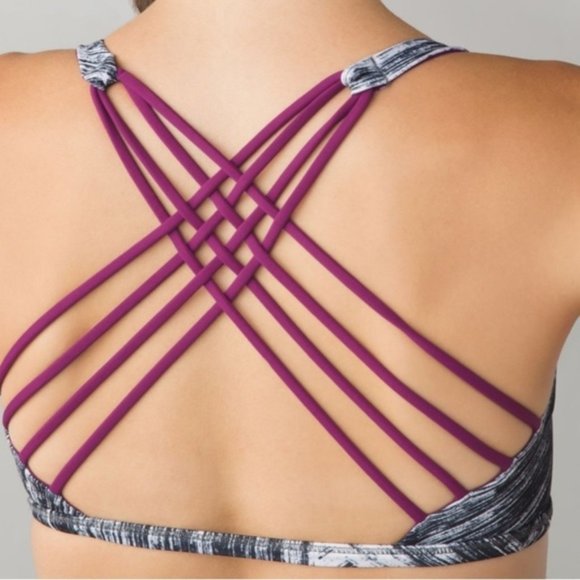 lululemon athletica Other - Lululemon Free to Be Wild Bra Heat Wave White Black / Regal Plum Sz 4